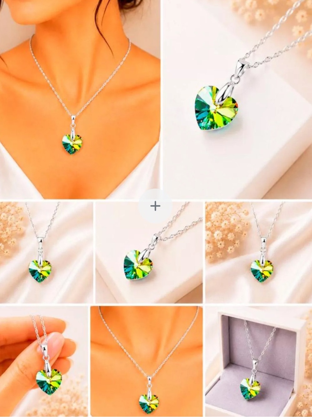 Romance Necklace Italian 925 Silver Swarovski® Crystal Stained AB Glass